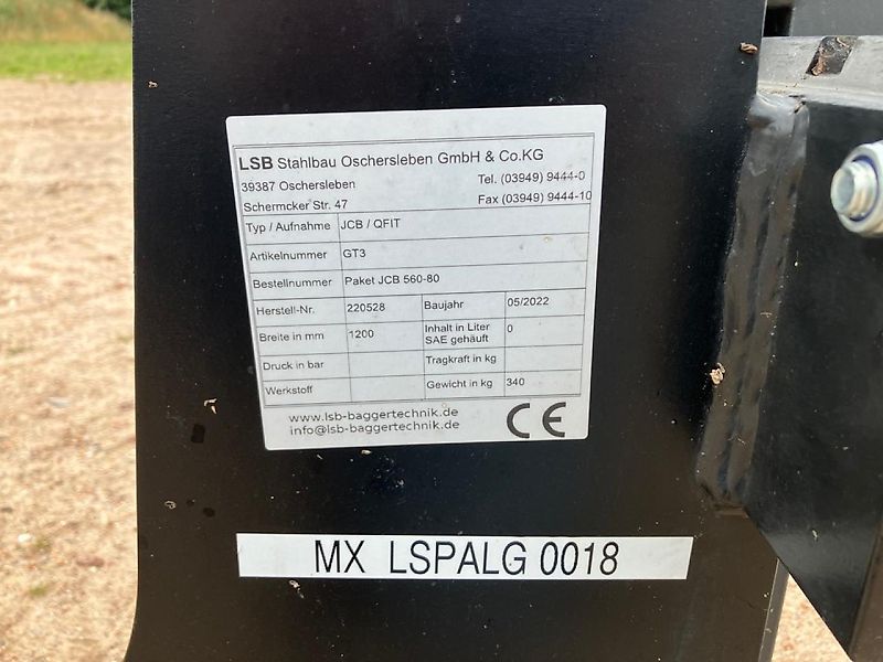 JCB PALETTENGABEL PASSEND ZU JCB Q-FIT