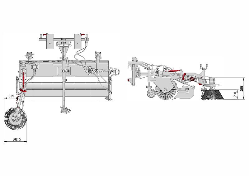 Jansen Seitenkehrbesen für Traktor Kehrmaschine Jansen JK-200! Hydraulisch