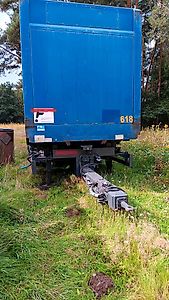 Krone Schmidts Wechselbrücken Anhänger mit Container