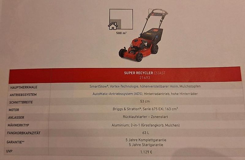 Toro Rasenmäher Super Recycler C53AST