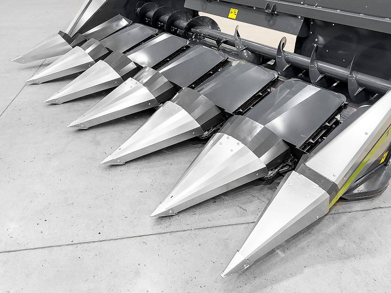 Tecnomais TM3 6R 6 row (75 cm), rigid corn header for Claas Tucano and Lexion combines, with chopper and stalk crushers