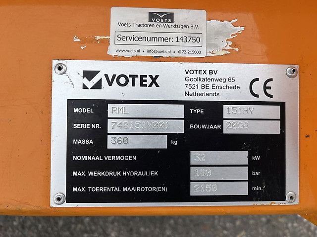 Votex RML 151 FRONT KLEPELMAAIER