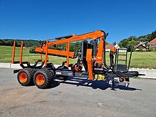 MTM 11T 11to 9,20m Kran Forwarder Rungen Druckluft Rückewagen Doppelrohrrahmen